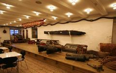 Historic cannons displayed in the basement of The Royal Danish Naval Museum in Copenhagen