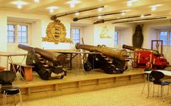 Canons displayed in the basement of the Royal Danish Naval Museum in Copenhagen