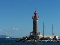 Saint-Tropez Lighthouse on Jetée Nord in Saint-Tropez, France