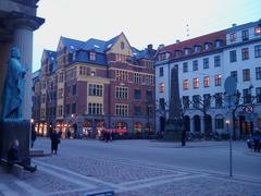 Bispetorvet square in Copenhagen with people and historic buildings