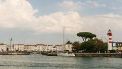 Lighthouses at work harbor in La Rochelle, Charente-Maritime, France