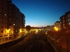 Railway tracks at a Renfe train station in Spain