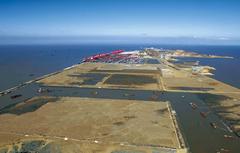Yangshan Deepwater Port in Shanghai with cargo containers and cranes