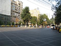 Piața Rosetti in Bucharest with buildings and trees