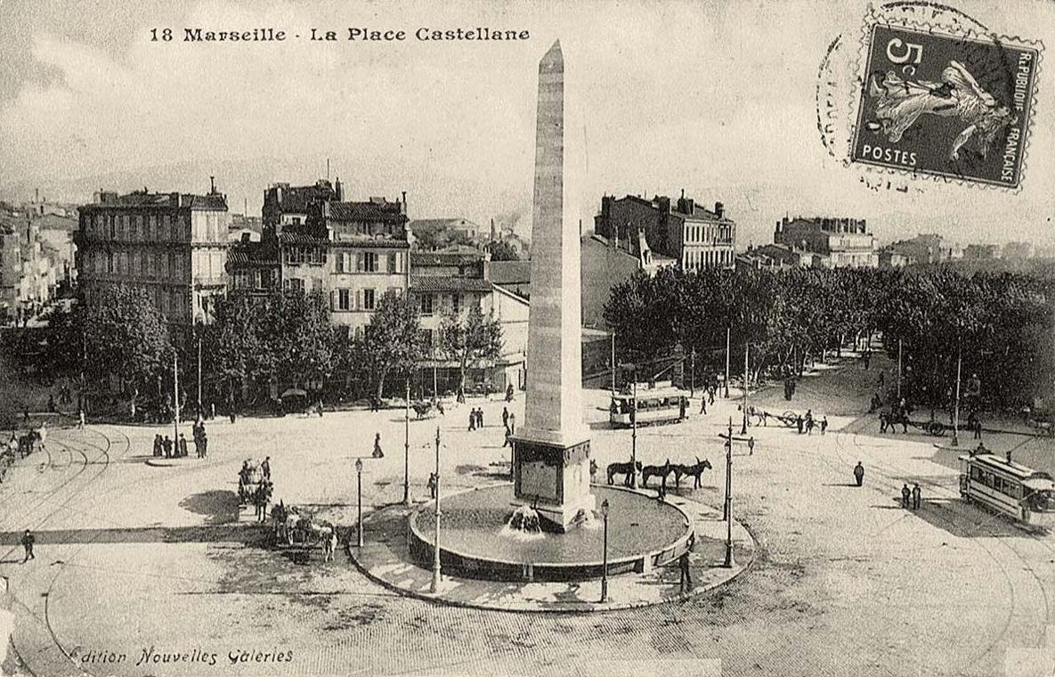Place Castellane in Marseille with fountains and surrounding buildings