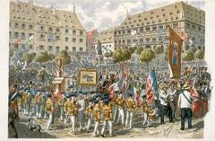 Emile Schweitzer Fêtes de Gutenberg industrial parade Strasbourg 1840
