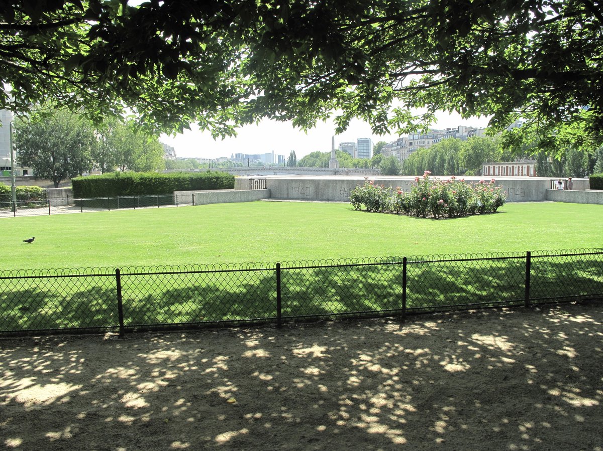 Entrance of the Memorial of the Deportation at Square de l'Île-de-France in Île de la Cité, Paris
