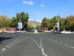 Place de France in Yerevan with modern architectural buildings and waterfront