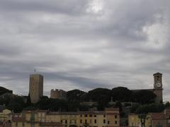 View of the Suquet Tower, Sainte-Anne Chapel, Notre-Dame-de-l'Espérance Church, and Place de la Castre in Cannes