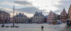 Place du Château in Strasbourg with classical/regency and Gothic/renaissance buildings