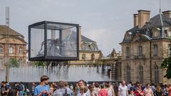 Giant mechanical mammoth art installation by Soprema at Industrie Magnifique 2018 near Palais Rohan