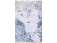 Historic 1723 map of Außen- und Binnenalster lakes in Hamburg