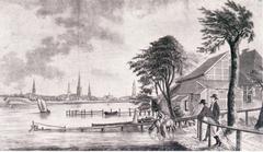 Old tavern 'Die Alte Rabe' by the Alster river in Hamburg