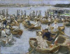 Evening at Uhlenhorster Ferry House painting by Max Liebermann, 1910