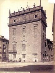 Palau de la Generalitat building in 1870 with detailed classical architecture