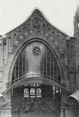 Façade of the new market of Colón on Císcar street in Valencia, Spain