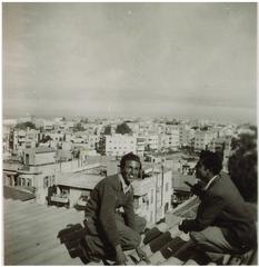 Ovadia Navon and friend on a roof in Sheinkin Street Tel Aviv 1950