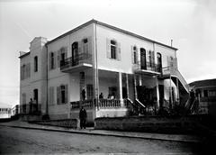 Historic view of Tel Aviv in its early years showing old buildings and streets
