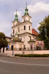 St. Florian's Church in Kraków, Poland with detailed Gothic architecture and surrounding buildings