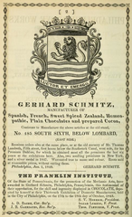 1849 Advertisement in Philadelphia USA
