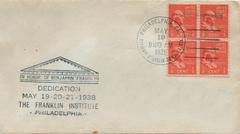 First Day Cover Benjamin Franklin 1/2 cent Prexie issue Scott 803 at Franklin Institute Philadelphia