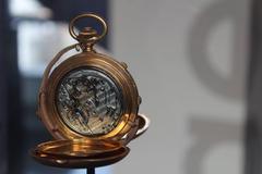 Vintage pocket watch displayed at the Franklin Institute in Philadelphia