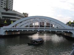 Elgin Bridge over Singapore River on a cloudy day