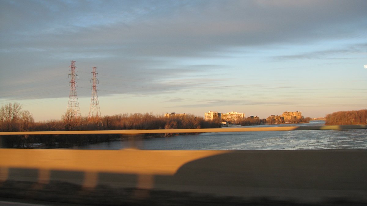View of Rivière des Prairies from Autoroute 13 northbound