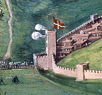 Painting of the Siege of Florence showing historic battle at Porta Romana
