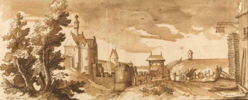 Namur city gate drawing from 30 September 1613 by Cantagallina