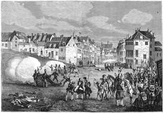 Entry of Dutch troops through Namur Gate during Belgian Revolution 1830