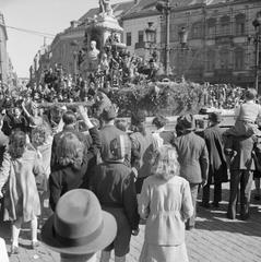 British troops liberating Brussels with cheering crowds on 4 September 1944