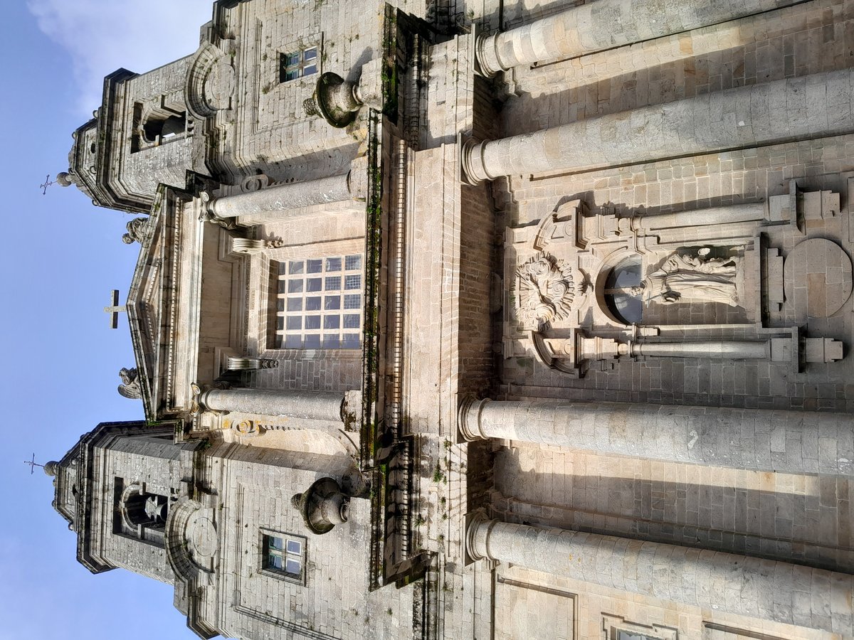 Santiago de Compostela cityscape in Spain in January