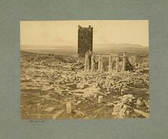 View of Propylaea from Erechtheion on the Acropolis with medieval Pinacotheque wall remains before 1875