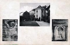 Black and white postcard of Bokalce Castle from 1915