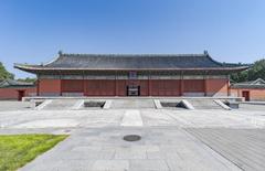 Temple of Agriculture located in Xicheng District, Beijing, with traditional Chinese architectural style and lush greenery in summer