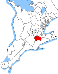 Map of the Brant electoral district in Ontario, Canada