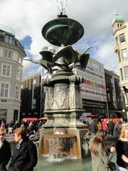 Stork Fountain at Amagertorv in Copenhagen featuring sculptures by Edvard Petersen and Vilhelm Bissen