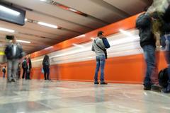 Metro CDMX train approaching station in Mexico City