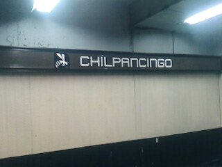 Chilpancingo metro station sign in Mexico City