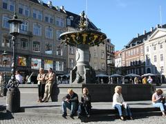 Caritas Fountain in Copenhagen with intricate sculptures and water feature