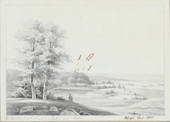 Landscape painting of Møn island with rocky cliffs and calm sea