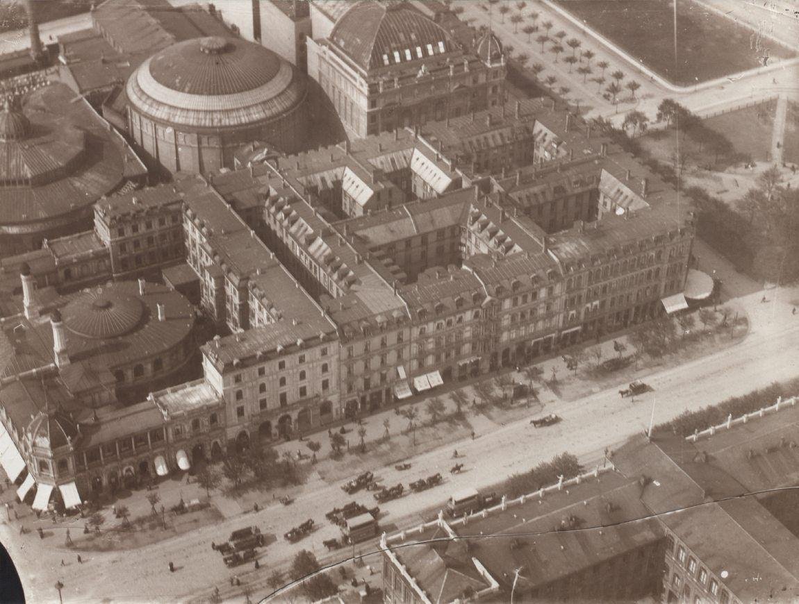 View from the hot air balloon Montebello over Tivoli Gardens in Copenhagen Denmark 1891