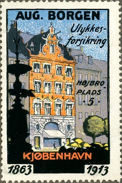 Aug. Borge's property on Højbro Plads shown in a historical advertisement
