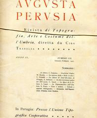 Cover of the first issue of Augusta Perusia magazine