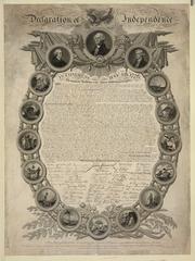 Embellished facsimile of the United States Declaration of Independence by John Binns with portraits by James B. Longacre