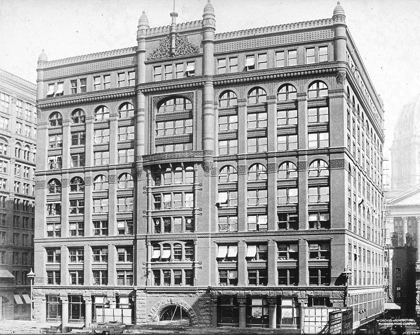 Rookery Building historic architecture exterior in Chicago