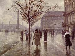 Paul Fischer painting of Vesterbrogade street scene