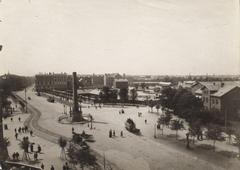 Frihedsstøtten monument in Copenhagen Denmark with Vestre Boulevard in the background