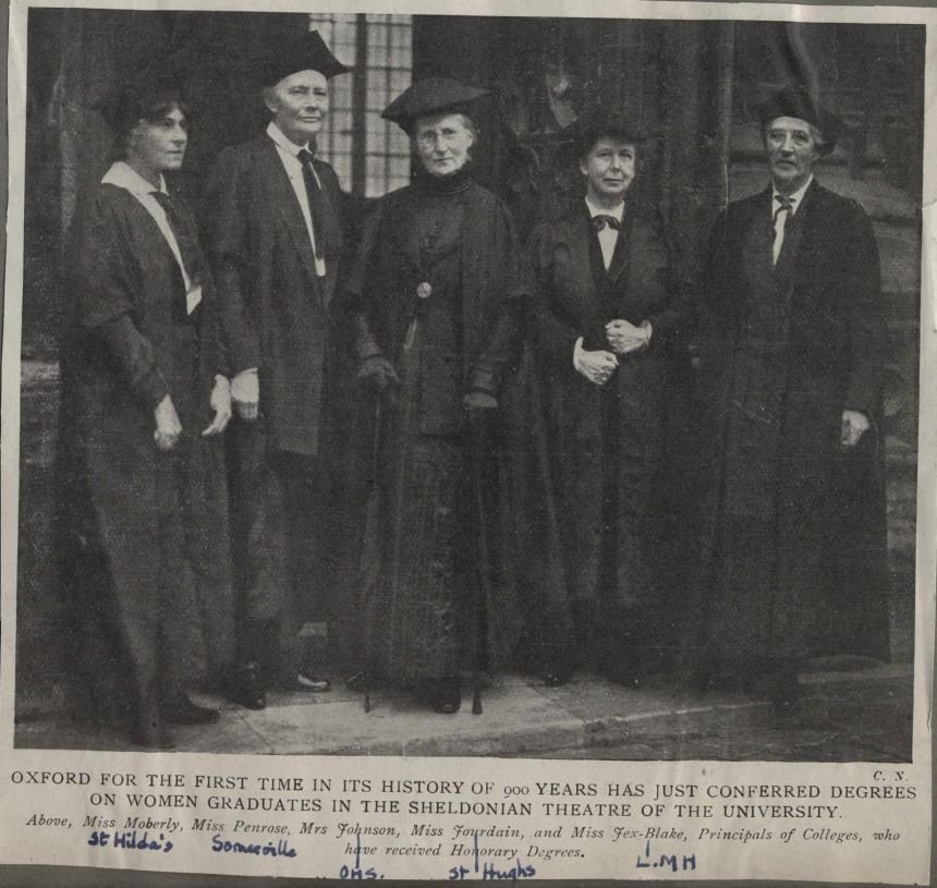 Oxford University honorary degrees ceremony for women's college principals in 1920